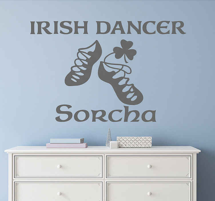 Kids room wall stickers custom Irish dancer shoes - TenStickers