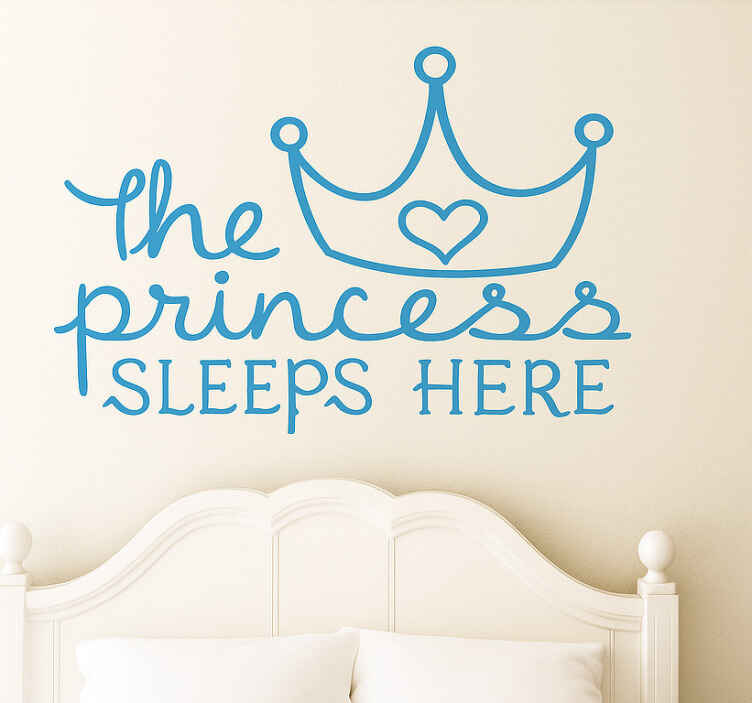 Wandtattoo kinderzimmer die prinzessin schläft hier - TenStickers