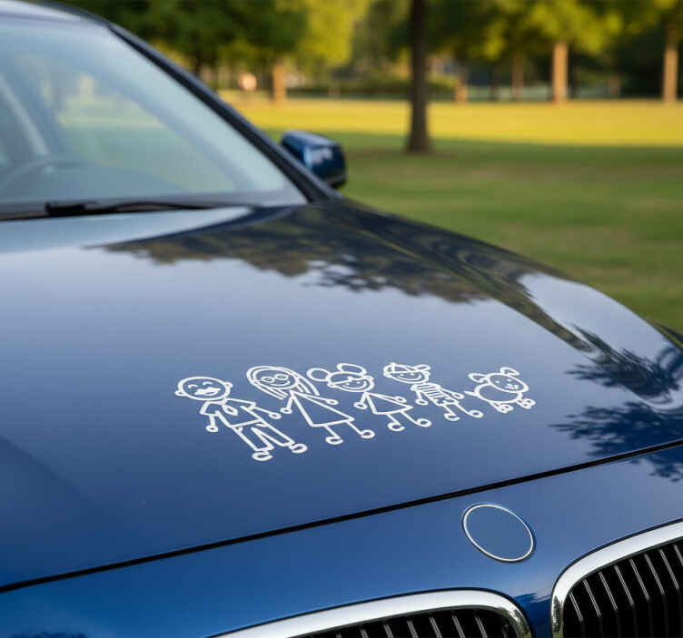 Pegatina coche familia corazón feliz - TenVinilo