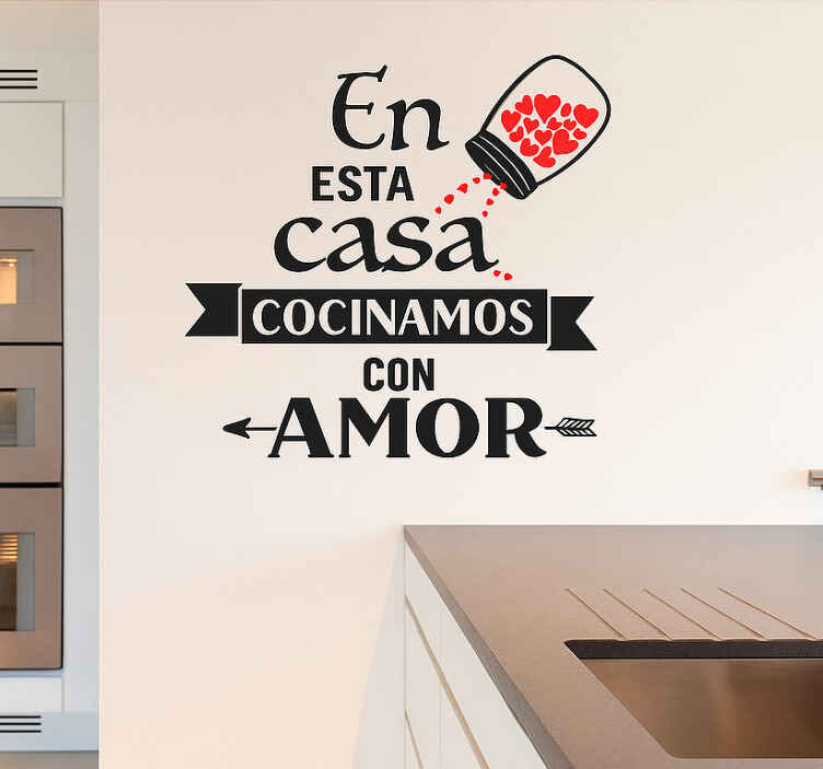 Vinilo para cocina cocinamos con amor - TenVinilo