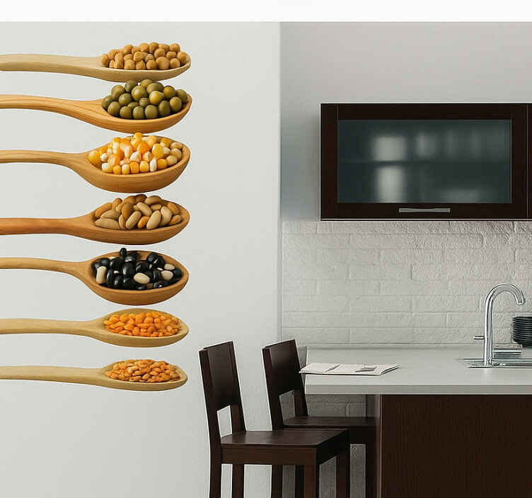 Keuken muursticker houten lepel - TenStickers