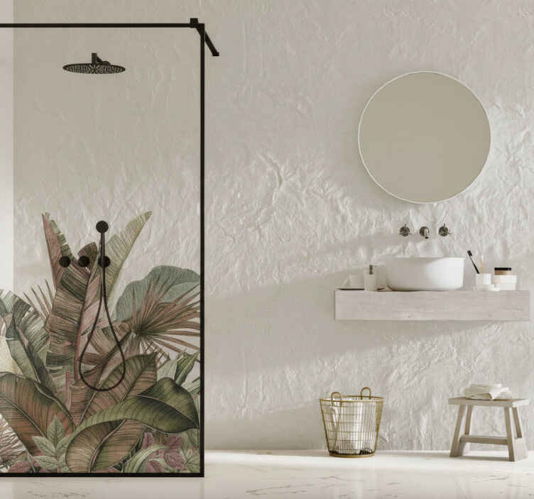 Adesivo para janela árvores tropicais elegantes - TenStickers