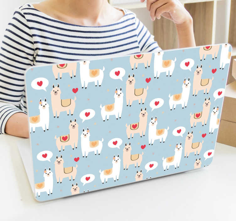 Sticker Mural Animal Llamas amoureux