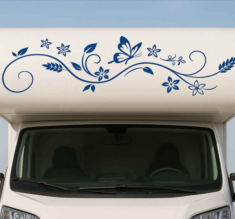Campervan decal cerulean butterfly flourish - TenStickers