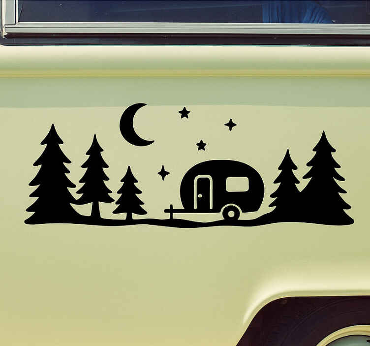 Nalepka za prikolice gozd in nočno nebo - TenStickers