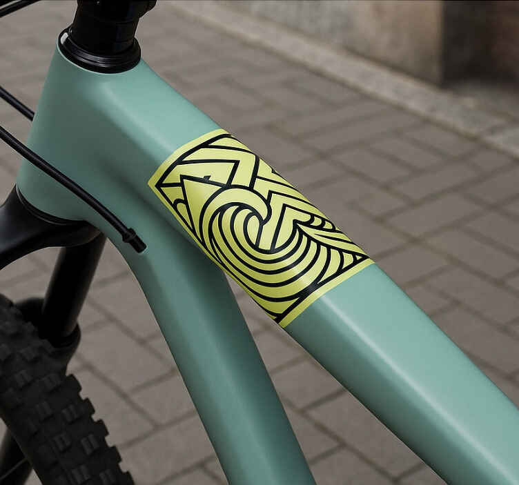 Vinilo bici tramo geométrico menta - TenVinilo