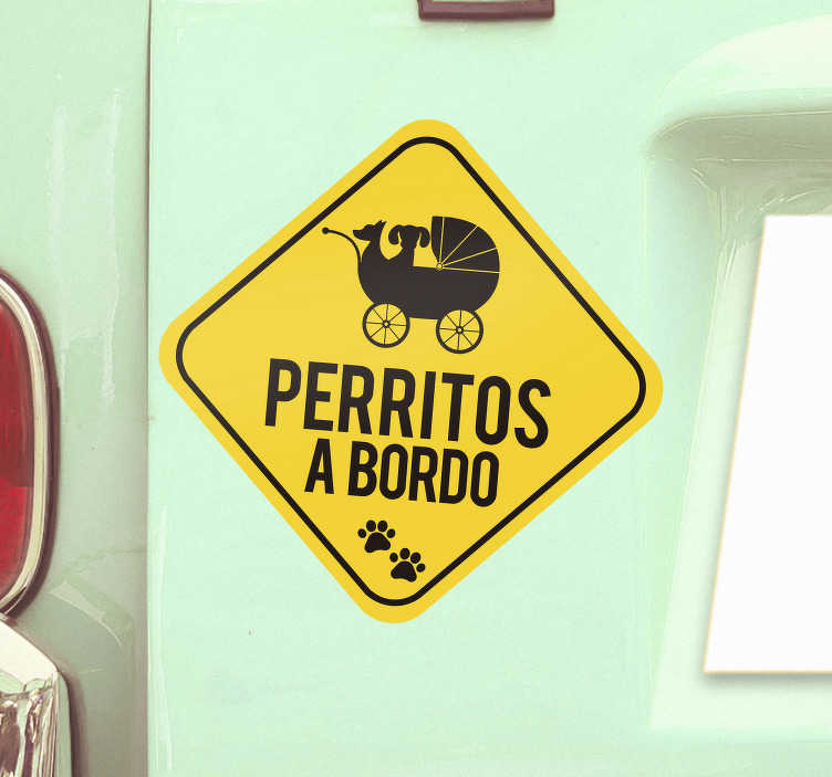 Pegatina perro a bordo en carrito bebé - para decorar un