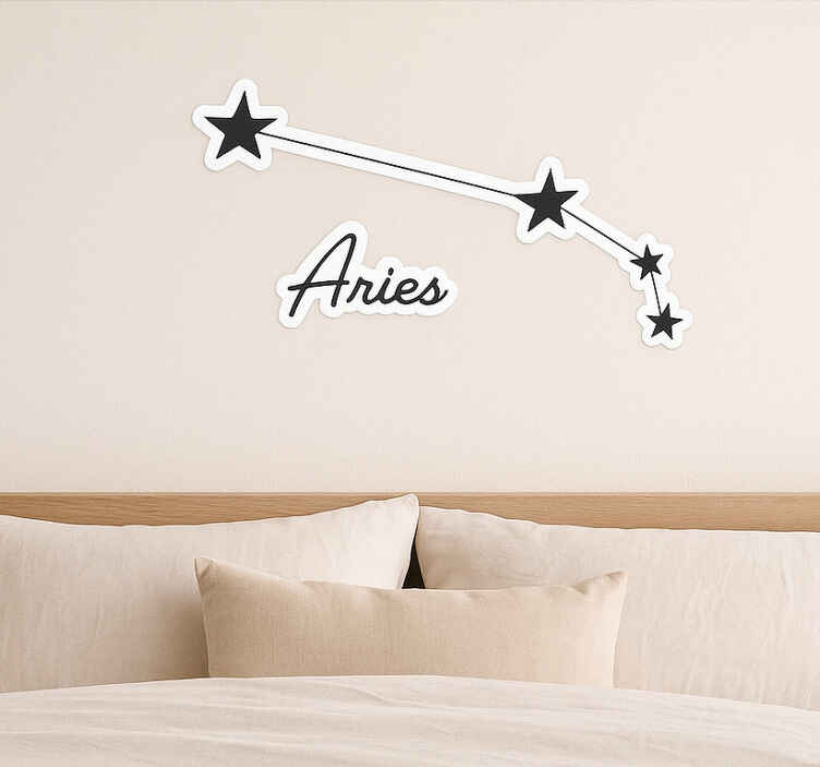 Adesivo da muro costellazione ariete nera - TenStickers