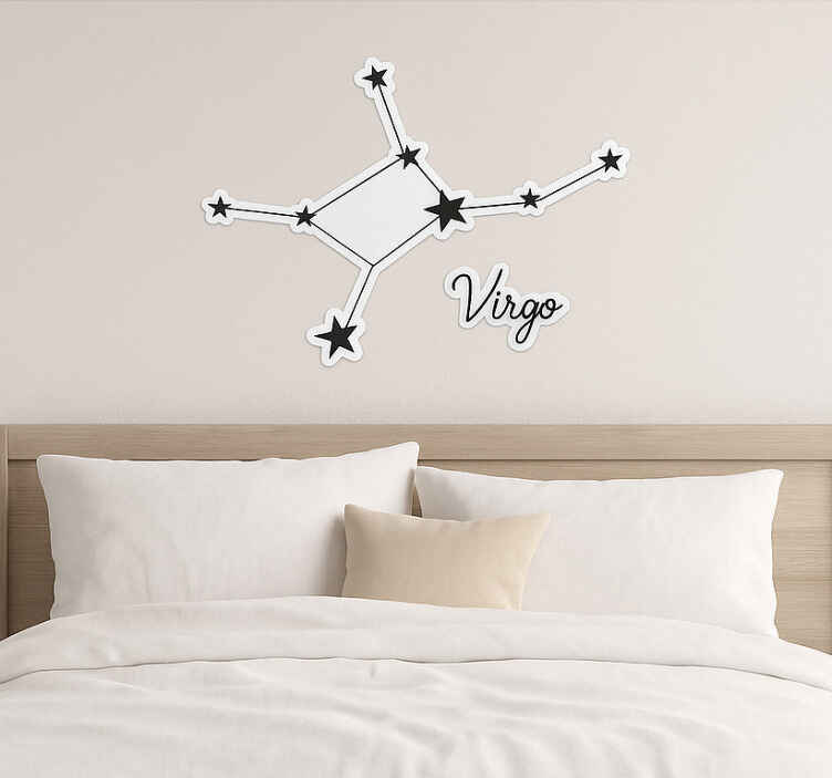 Adesivo da muro costellazione della vergine nera - TenStickers
