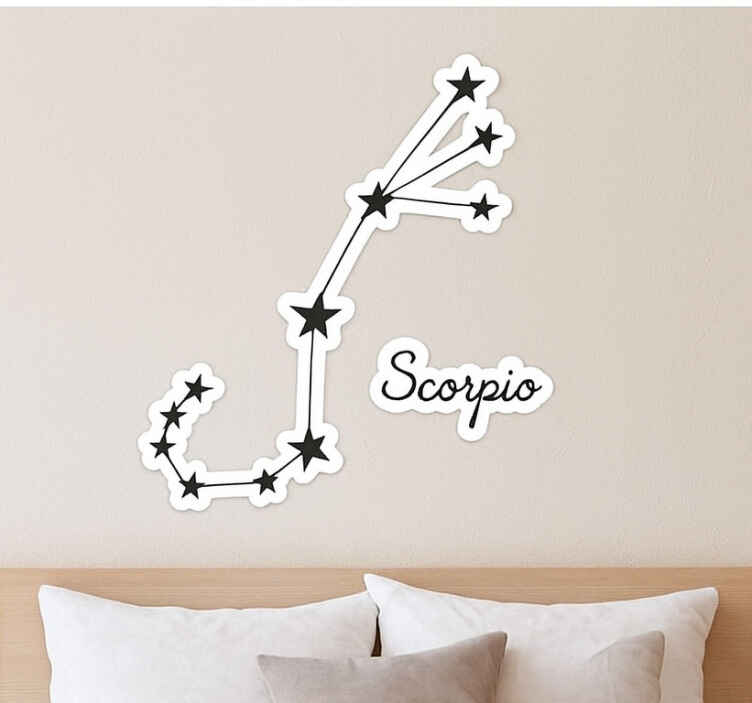 Adesivo da muro costellazione scorpione nera - TenStickers