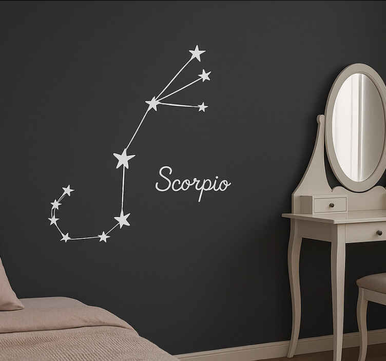Adesivo da muro costellazione dello scorpione bianco - TenStickers