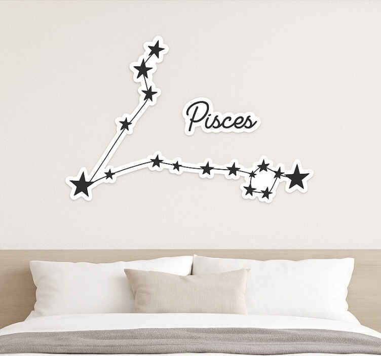 Adesivo da muro costellazione dei pesci nera - TenStickers