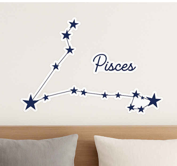Adesivo da muro costellazione dei pesci blu scuro - TenStickers