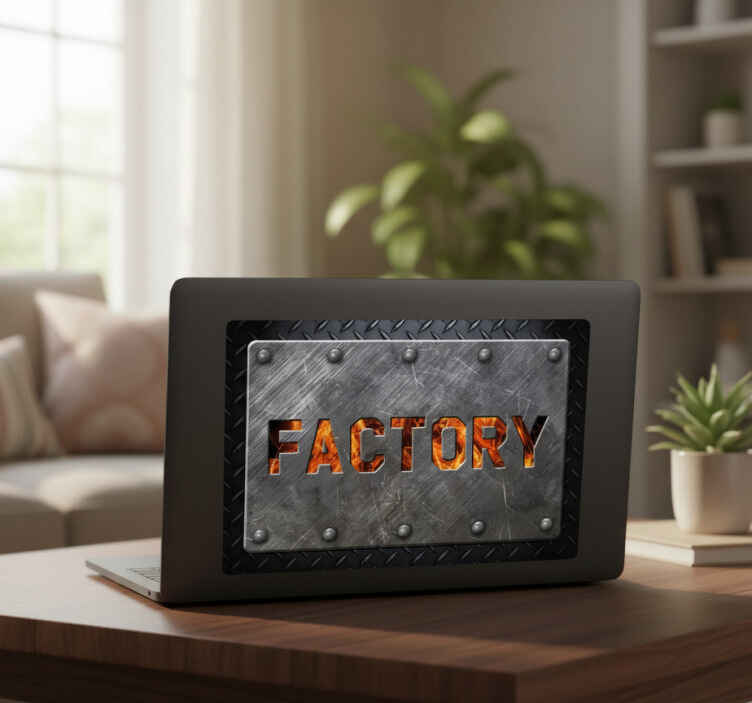 Pegatina para portátil diseño industrial personalizado - TenVinilo