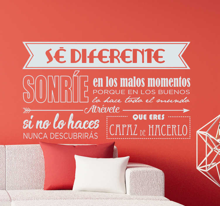 Frase Adhesiva, Sonríe cada día - Detallitos y Decoración