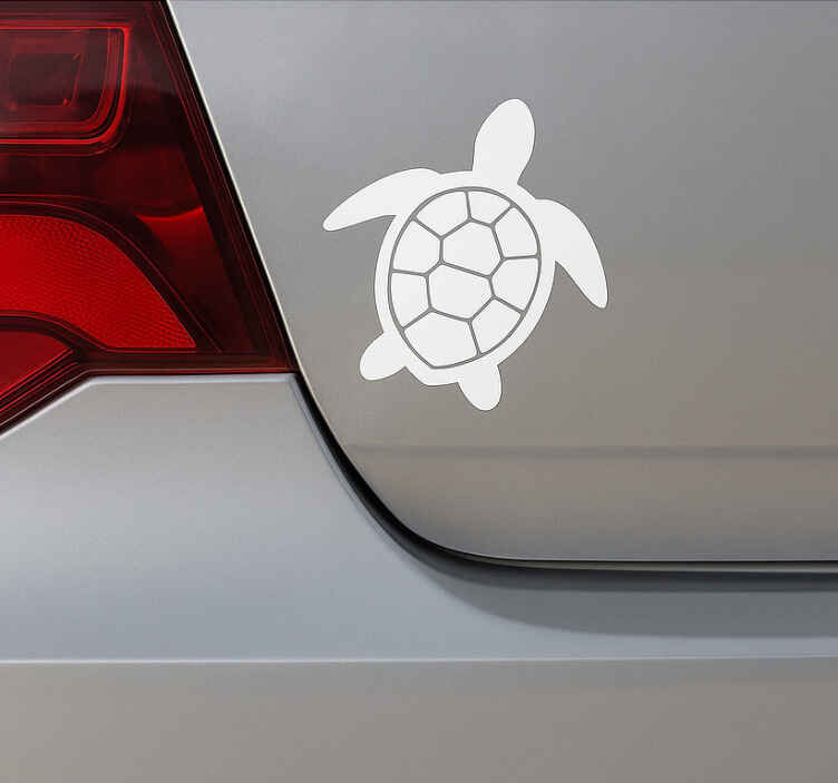 Vinilo diseño de coche tortuga blanca - TenVinilo