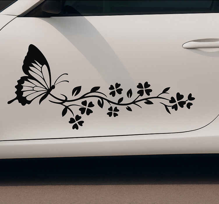 Vinilo diseño de coche diseño de mariposa negra - TenVinilo