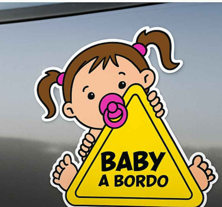 Car sticker cute baby girl on board - TenStickers