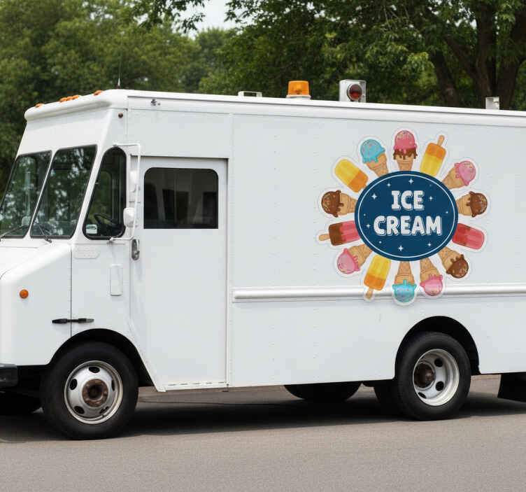 Pegatina coche logo helado - TenVinilo