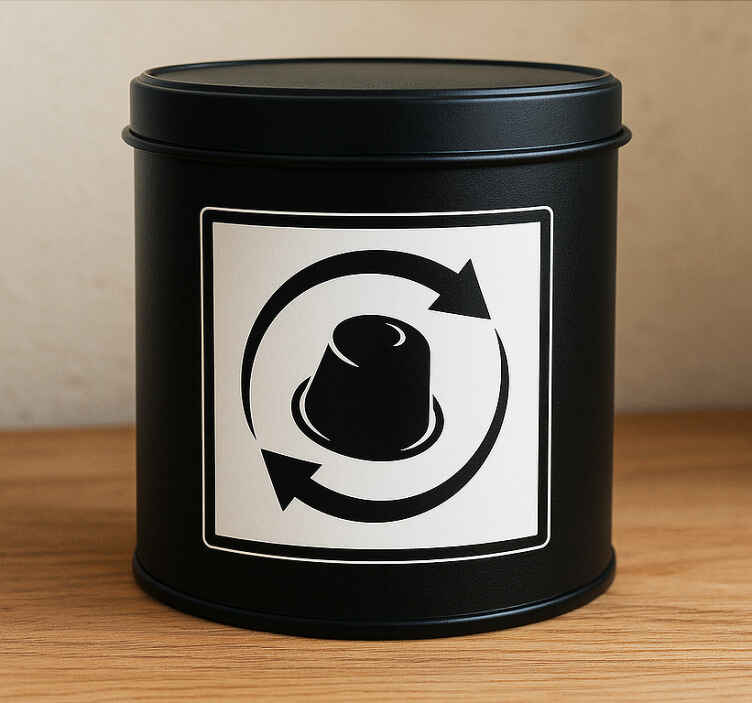 Drink sticker coffee capsules recycling symbol - TenStickers