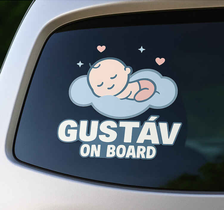 Nálepka na auto spiace dieťa na palube - Tenstickers