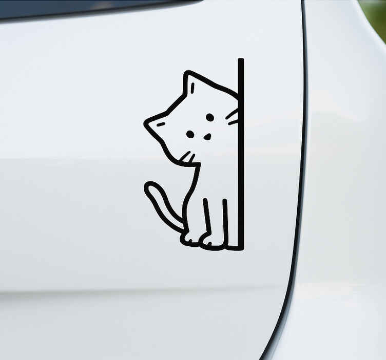 Nalepka za avto simpatična preprosta mačka - TenStickers