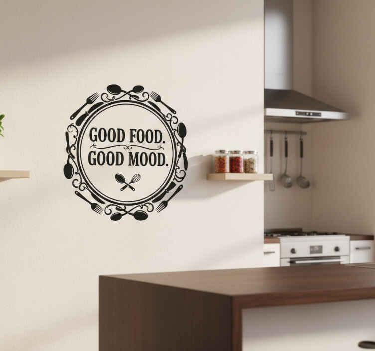 Kitchen wall sticker retro love for the kitchen - TenStickers