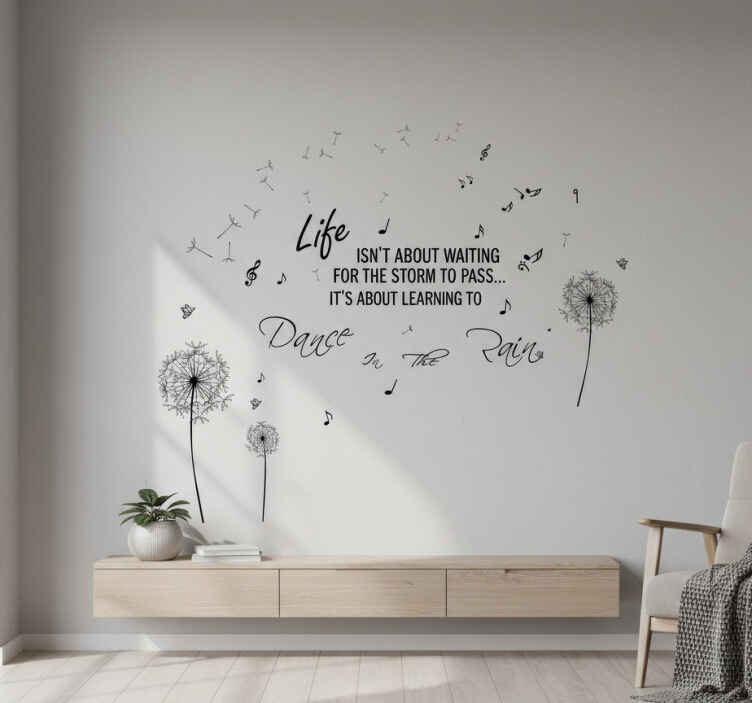 Autocolante de perete dansând motivațional în ploaie - TenStickers