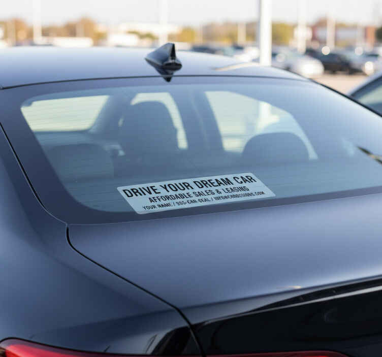 Pegatina coche texto personalizado para ventas - TenVinilo