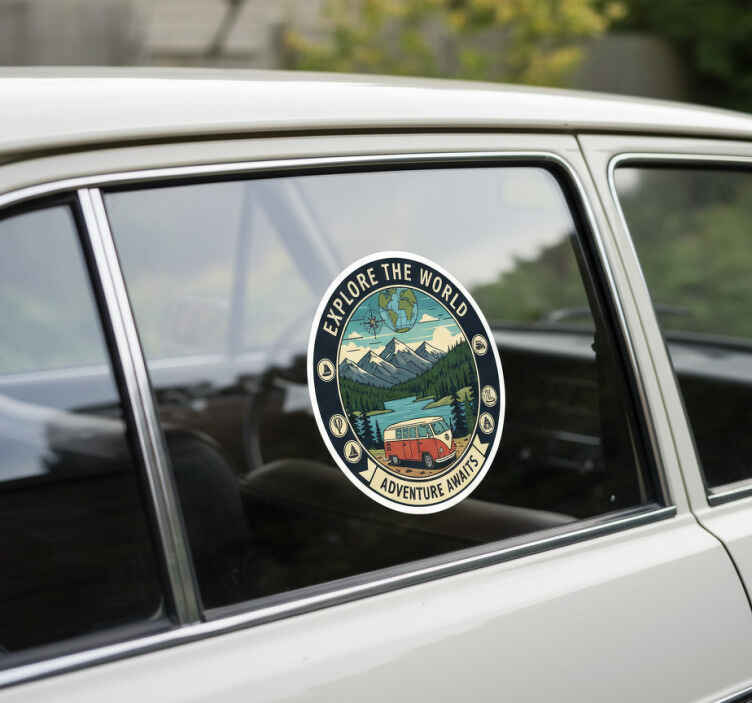 Pegatina coche diseños de ventanas de viaje - TenVinilo