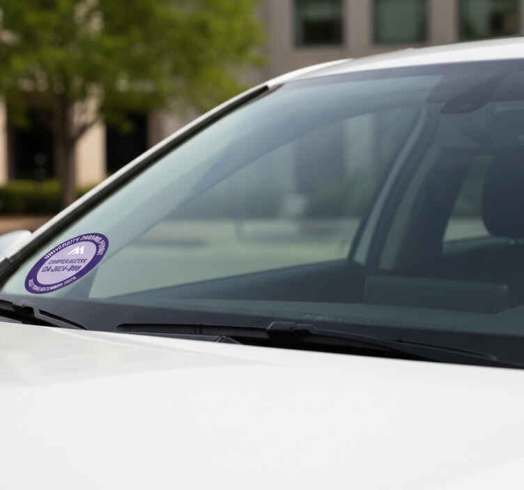 Pegatina coche permiso de aparcamiento púrpura - TenVinilo