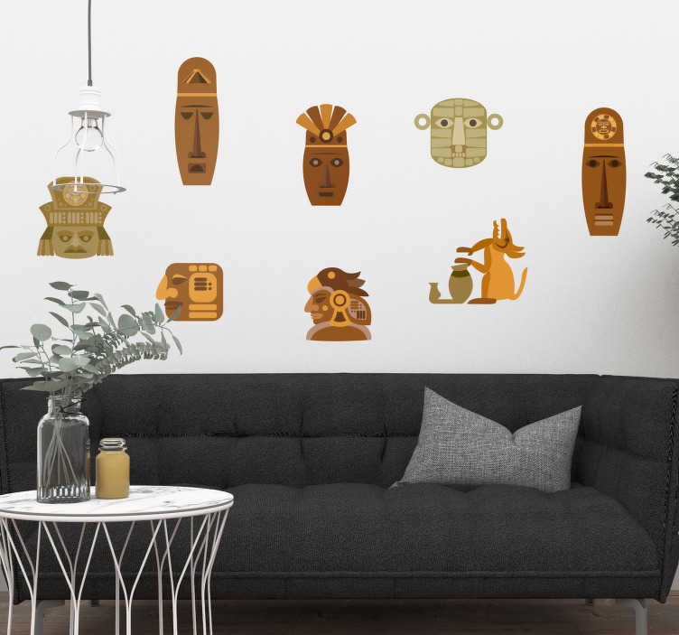 Vinilo pared Motivos zapotecas - TenVinilo
