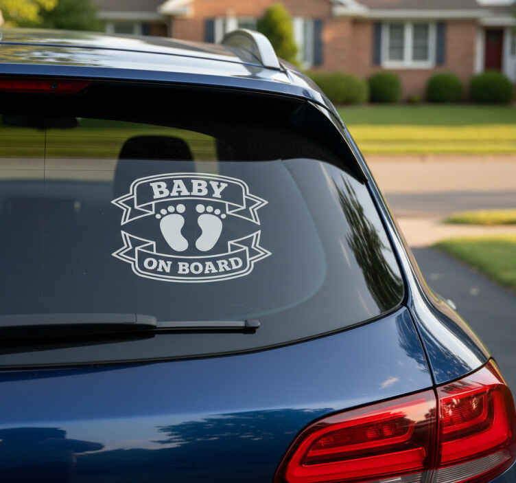 Autocollant voiture empreintes de bébé à bord - TenStickers