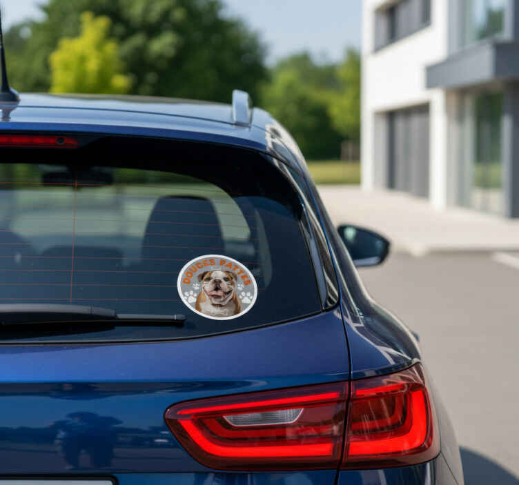 Autoaufkleber "sanfte pfoten" english bulldog - TenStickers