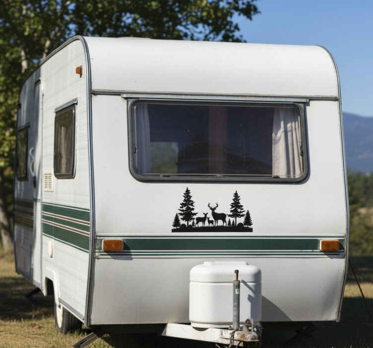 Caravan sticker bosdeerfamilie - TenStickers