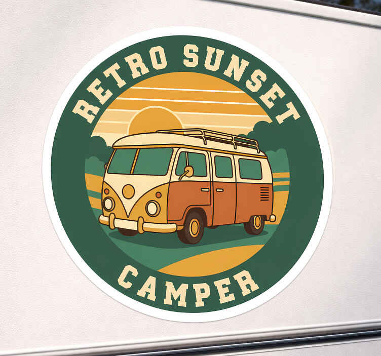 Nálepka na karavan retro západ slnka karavan - Tenstickers