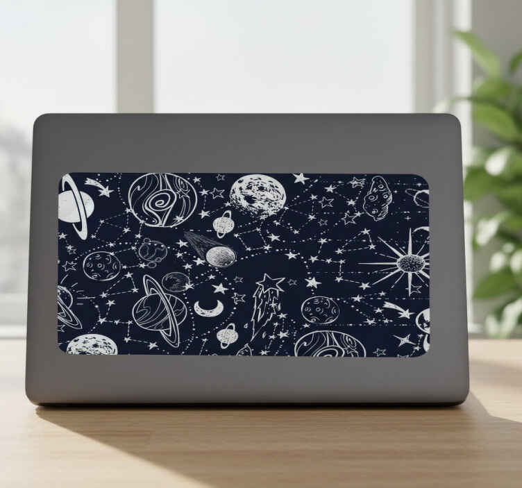 Laptop sticker sterrenhemel kaart - TenStickers