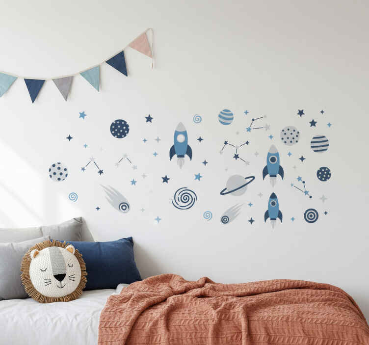 Autocolante de perete explorator spațial minimalist - TenStickers