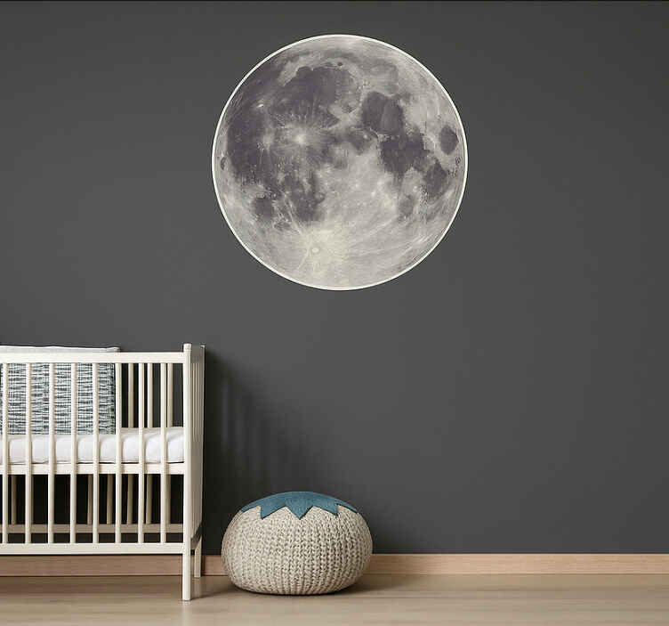 Stenska nalepka realistična polna luna - TenStickers