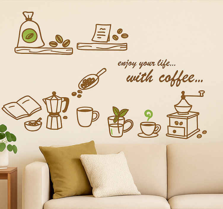 Cozy kitchen cafe wall sticker - TenStickers