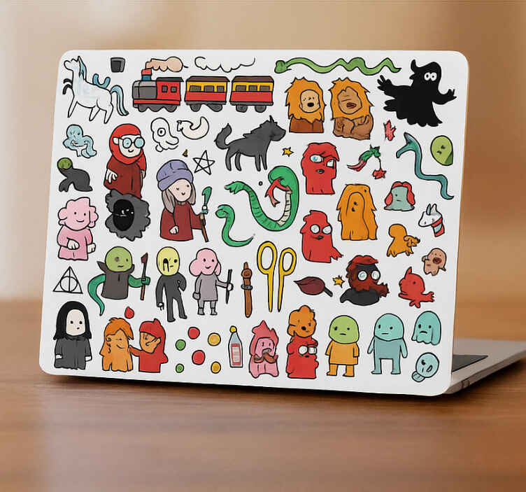 Laptop sticker avontuurlijke stickerbomb - TenStickers
