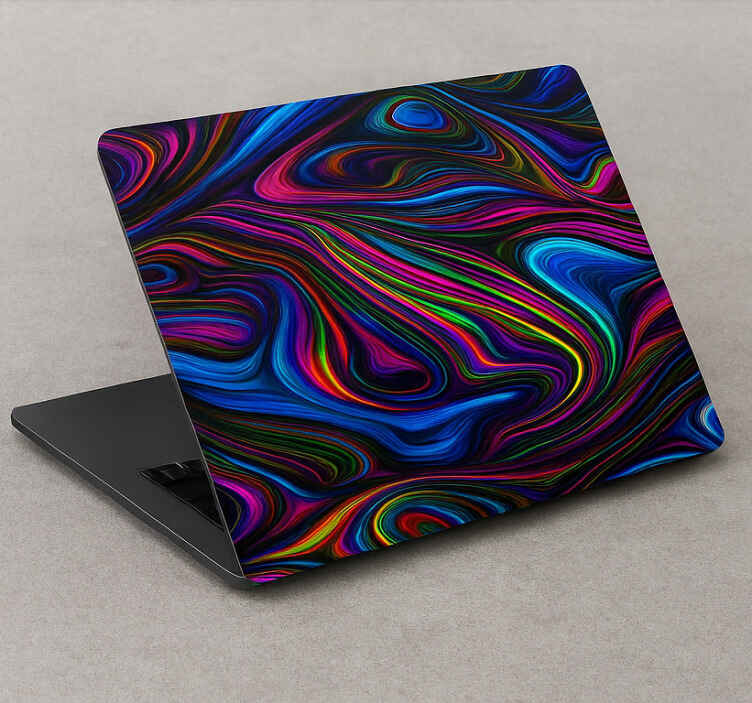 Pegatina para portátil efecto cromo negro multicolor - TenVinilo