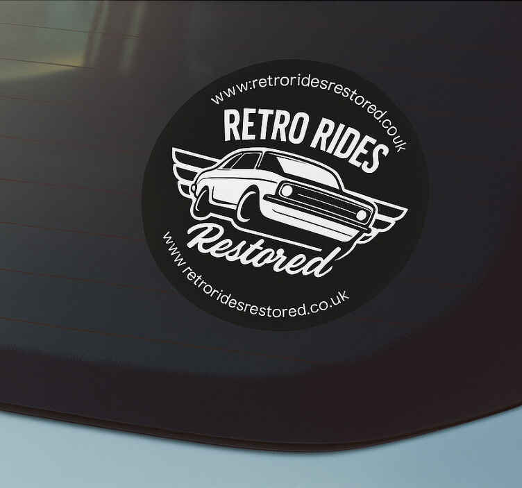 Pegatina coche retro circular para parabrisas - TenVinilo