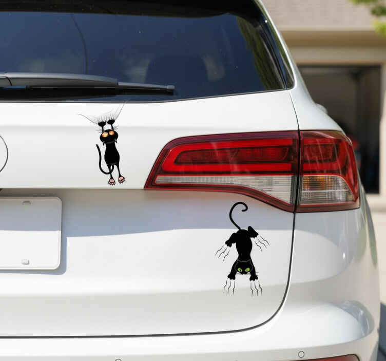 Nalepka za avto praskajoče črne mačke - TenStickers