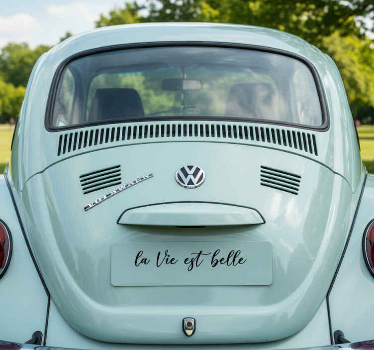 Autocollant voiture la vie est belle - TenStickers