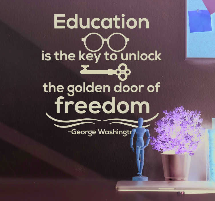 George Washington Education Quote Sticker - TenStickers