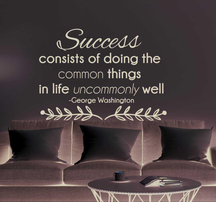 George Washington Success Quote Sticker - Tenstickers