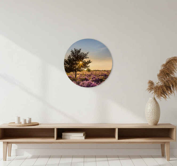 Vinilo pared paisaje de atardecer dorado - TenVinilo