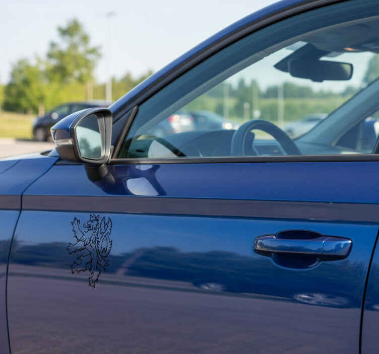 Car sticker 2-tailed crowned lion - TenStickers