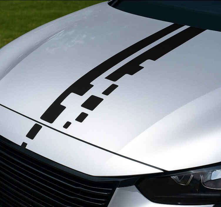 Pegatina coche franja de carreras pixelada - TenVinilo